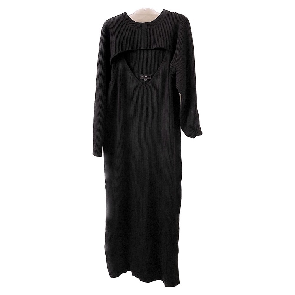 Eloquii Sweater Tanked Dress with Sleeved Shrug Size 26/28 NWOT - Picture 2 of 4
